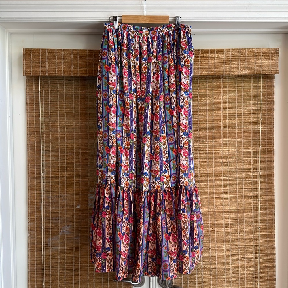 Silk Maxi Skirt w/Pockets